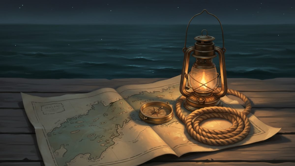 An old chart of the Outer Banks — the coast that gave the show its Royal Merchant and its gold